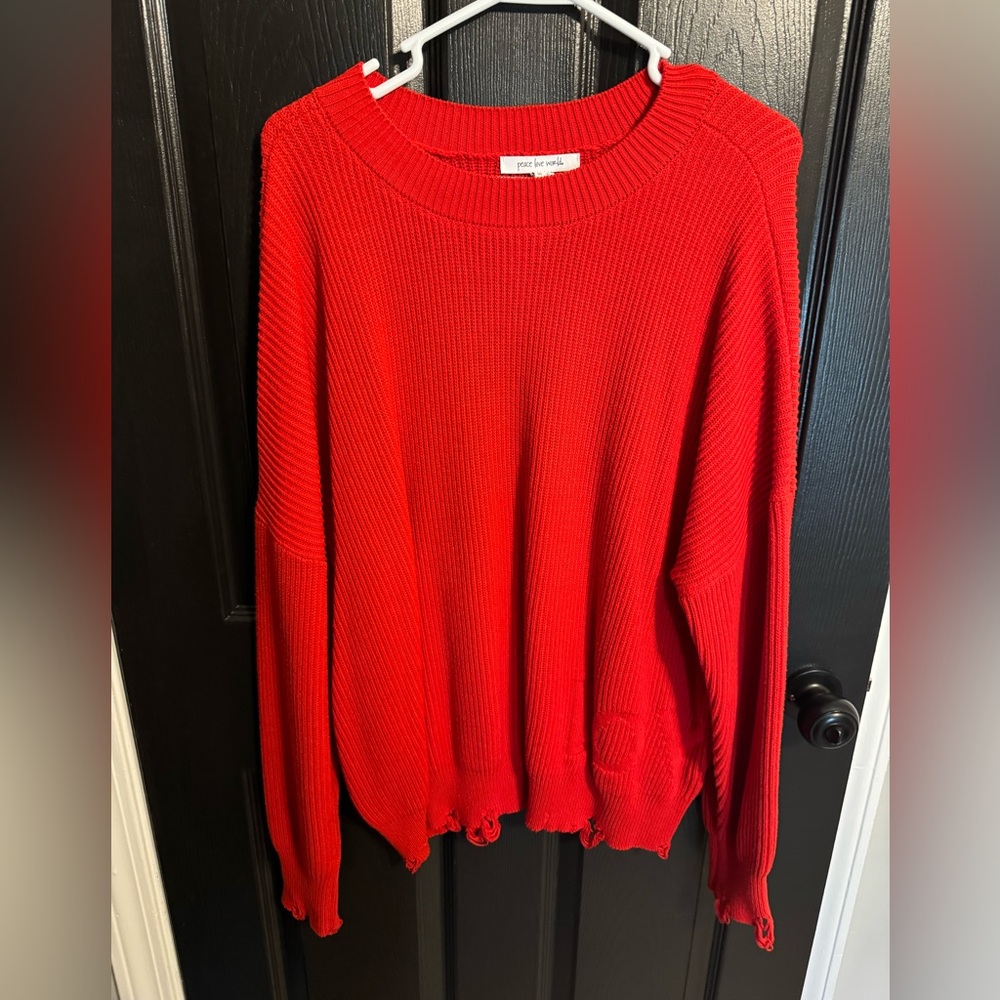 Peace love, world sweater xl